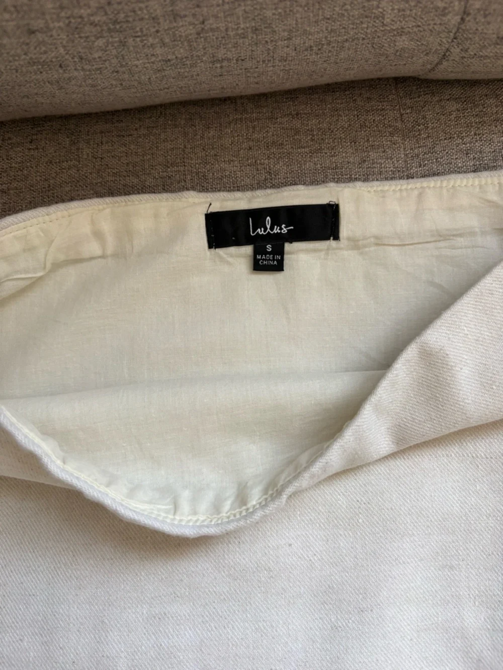 Lulu's Belinda Beige Tassel Mini Skirt - Picture 6 of 7